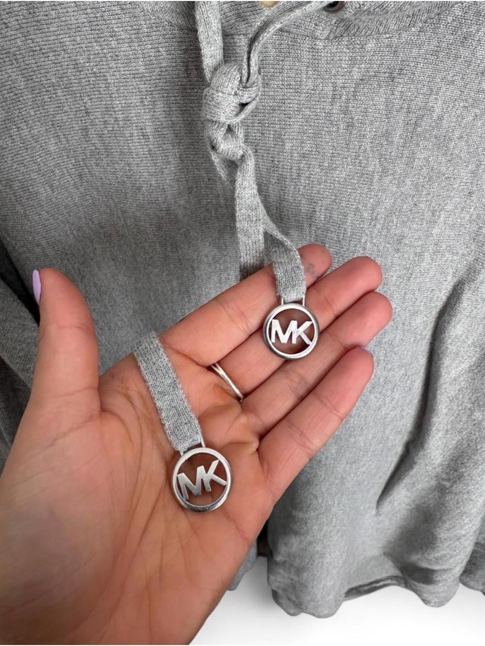 Michael Kors Gray Knit Sweater with Branded Neck Tag - Picture 2 of 6